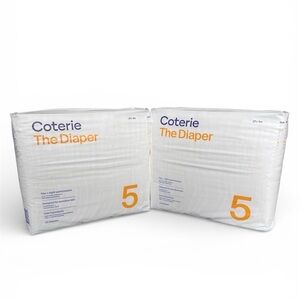 NWT Coterie The Diaper Size 5 27+ Lbs 2 Packs
44 Individual Diapers Plant Based